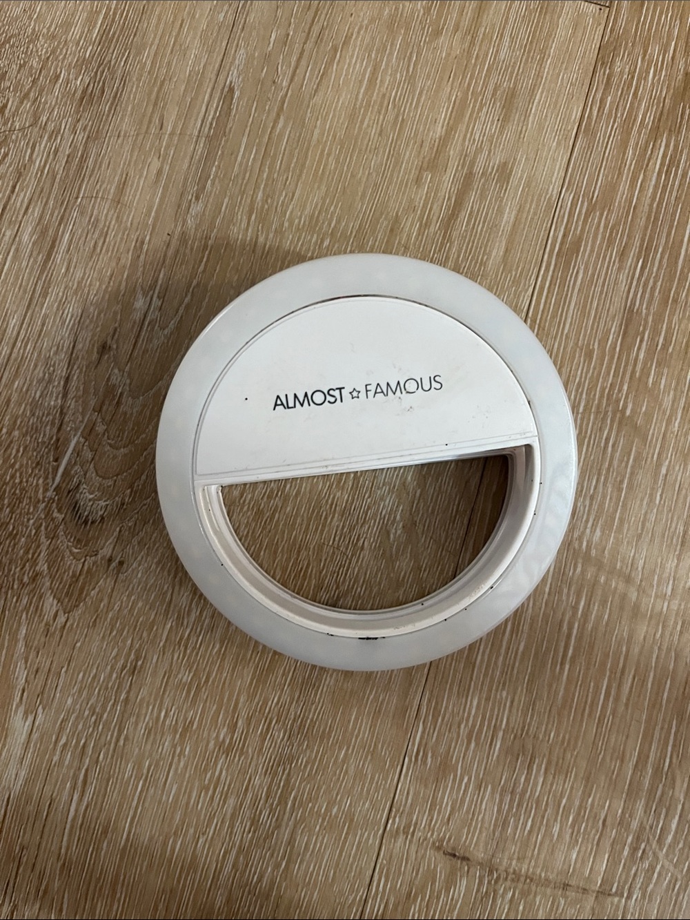 Almost Famous White Clip-On Ring Light for Phones